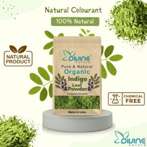 divine nature organic indigo leaves powder for black hair colour